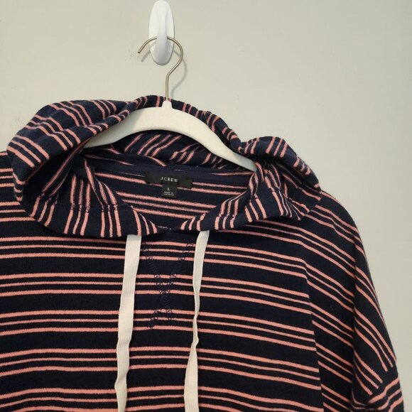 J.Crew sz L women drawstring hoodie stripes front pocket - Picture 3 of 12